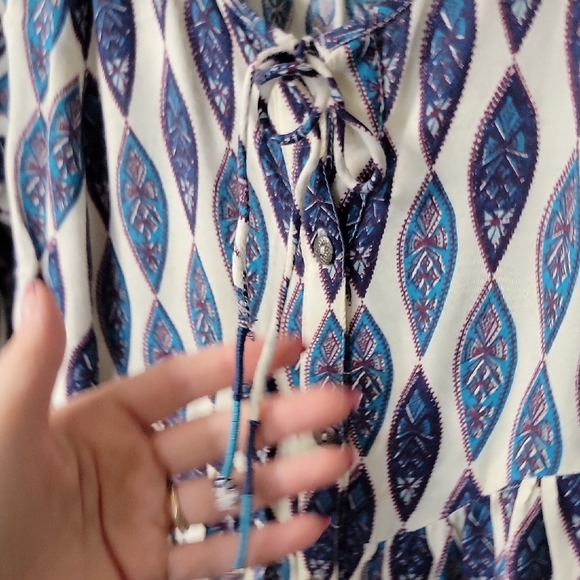 NWOT Roxy Blue and White Boho Dress Size S - Picture 5 of 8